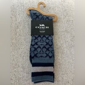 NEW- Coach signature calf socks
